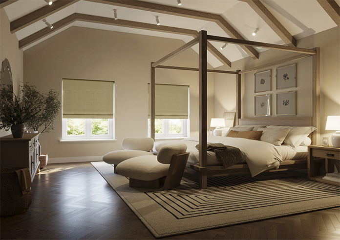 Shima Faux Silk, Latte - Roman Blind - Image 6